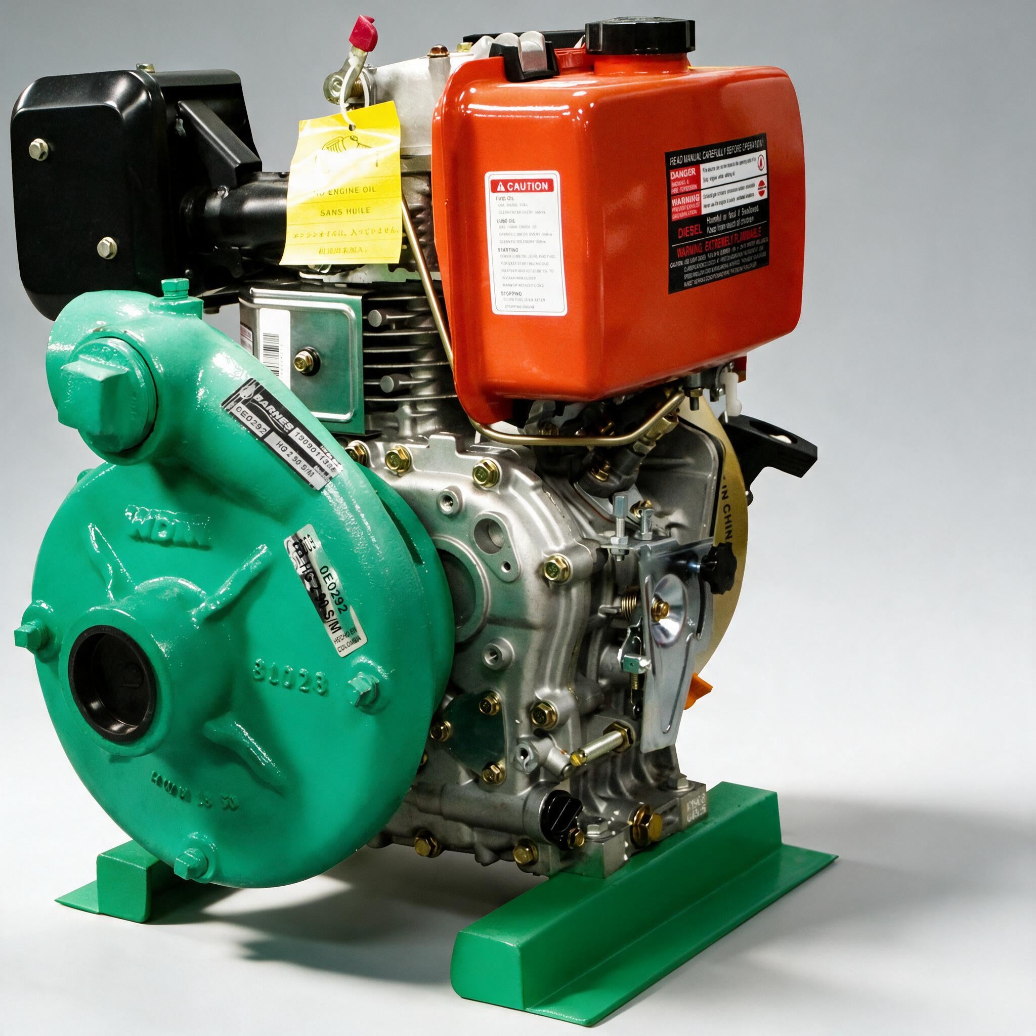 BOMBA DIESEL KAMA PRESION 2X2 CON MOTOR 10HP ARRANQUE MANUAL