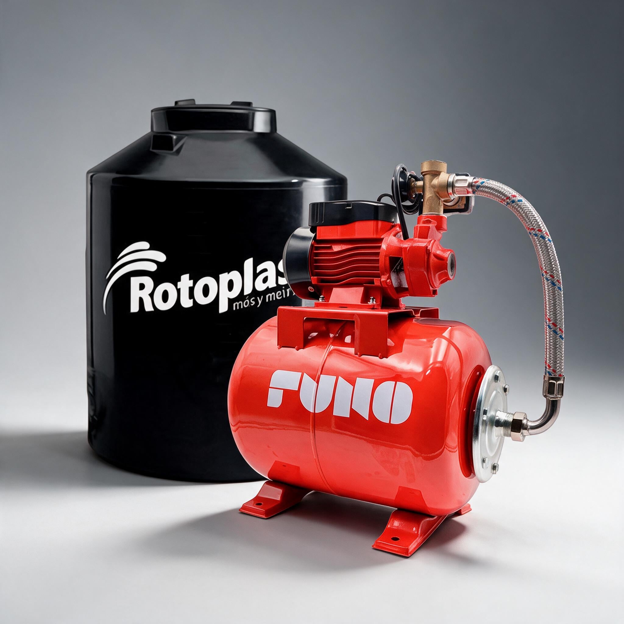 ROTOPLAS 1000LTS + BOMBA PRESION FUNO 1/2HP CON TANQUE 24LTS